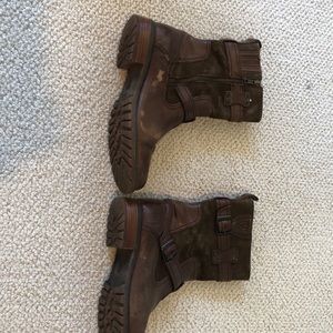 Brown, calf height Ariat boots